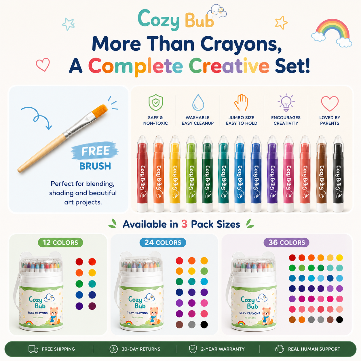 CozyBub™ Washable Twist Crayons