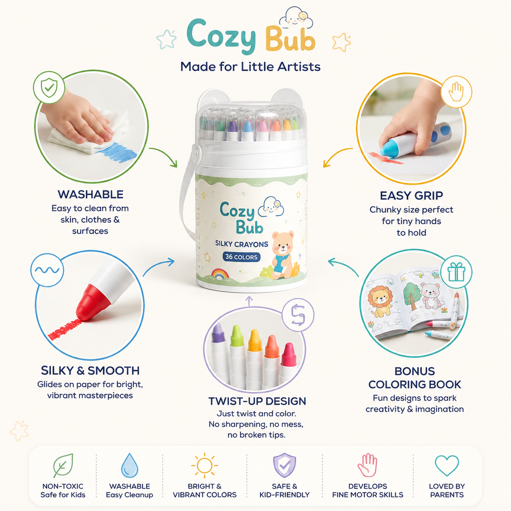 CozyBub™ Washable Twist Crayons